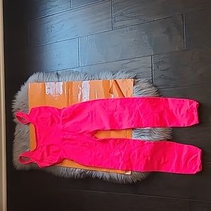 Nwot! Free People movement good karma onesie neon pink
